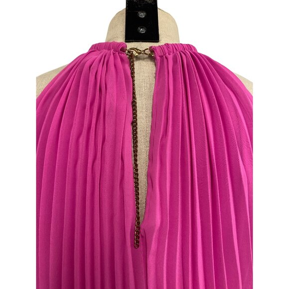 MSK Womens Pleated Halter Maxi Dress Pink Size 16 - Picture 8 of 9